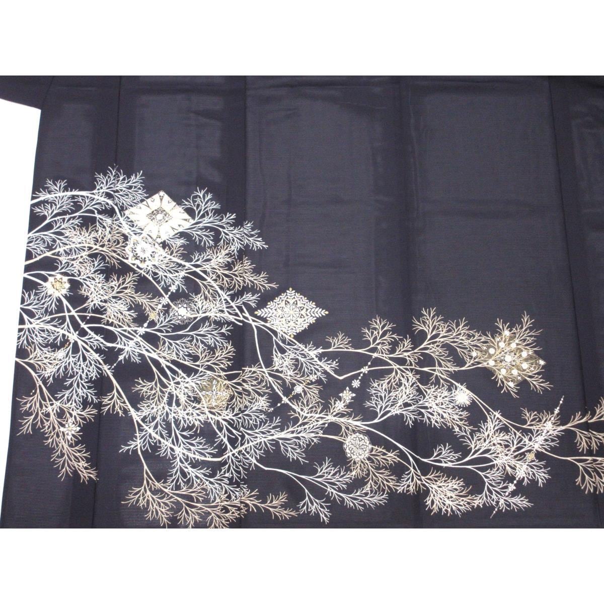 【未使用品】単衣　駒絽訪問着　金彩友禅刺繍入り