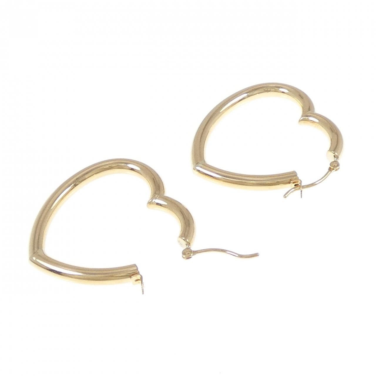 K18YG heart earrings