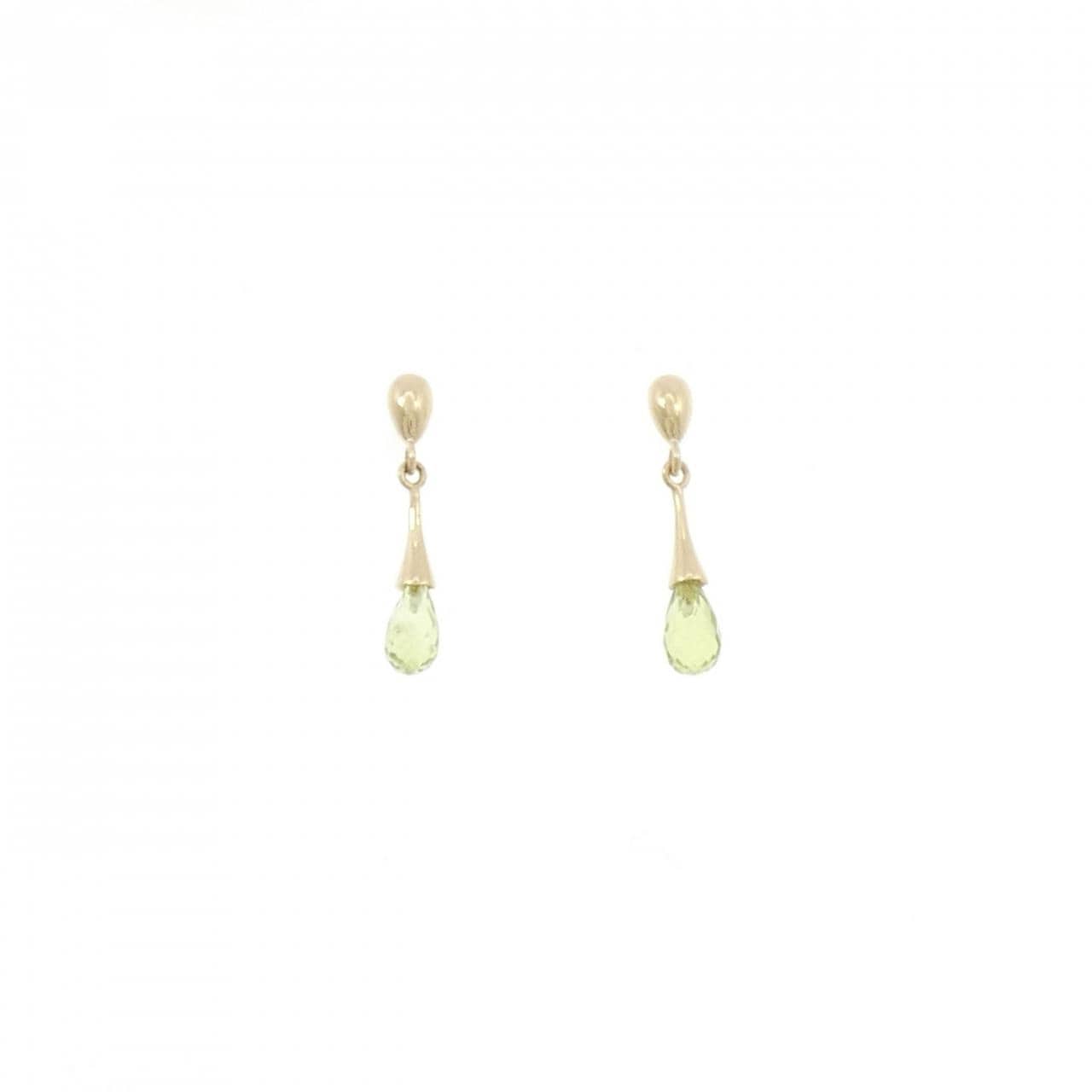 K10YG ペリドット ピアス