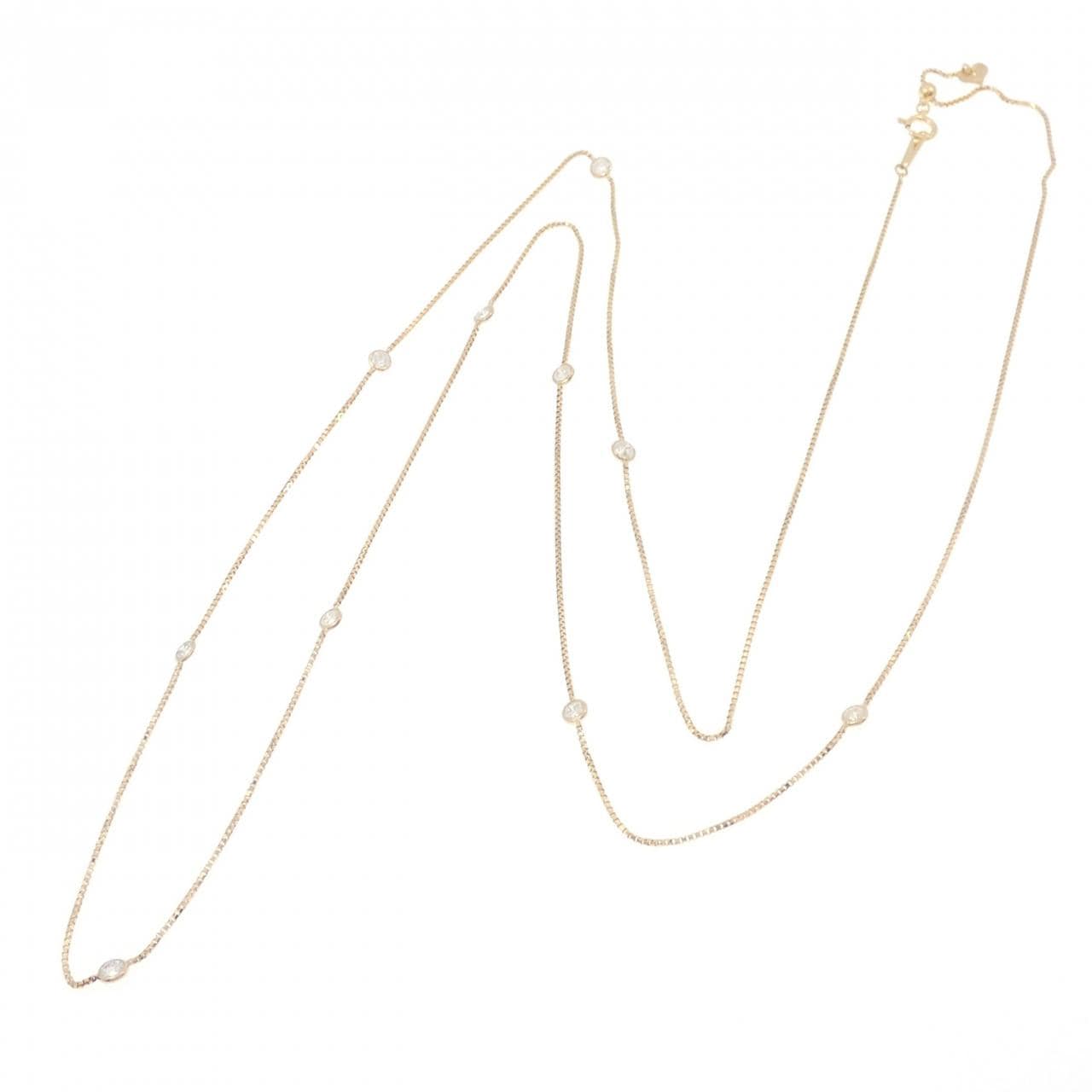 K18YG ダイヤモンド ネックレス 1.01CT