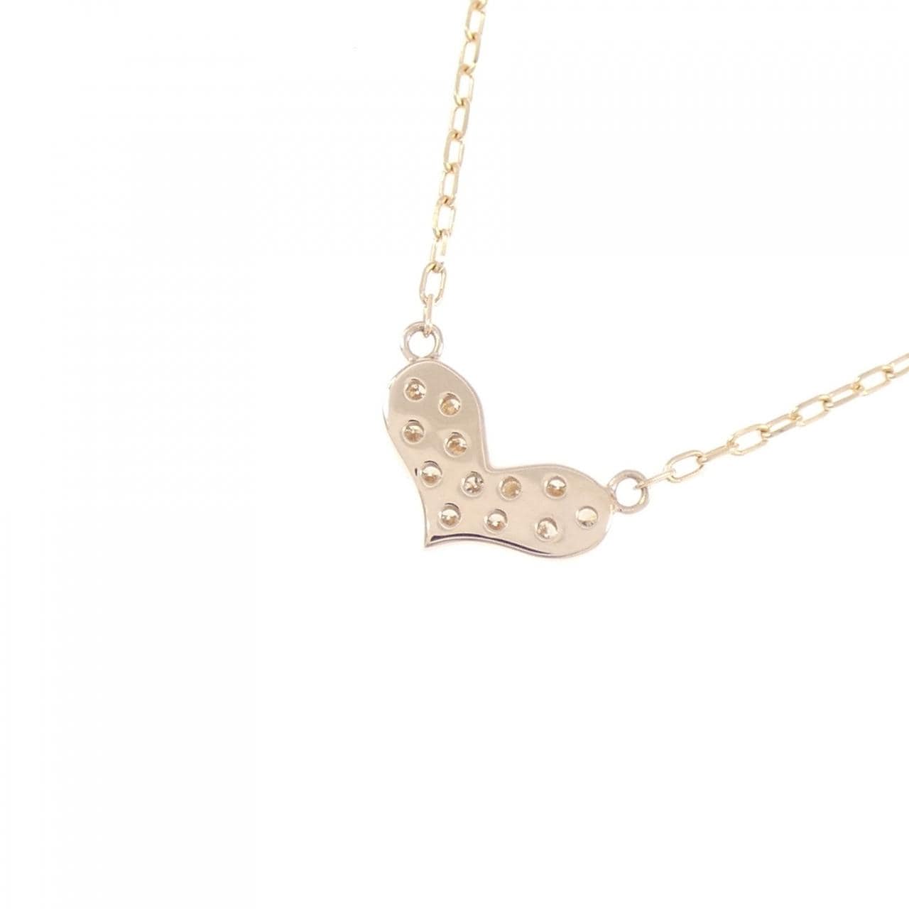 K18PG/K18YG ハート ダイヤモンド ネックレス 0.10CT