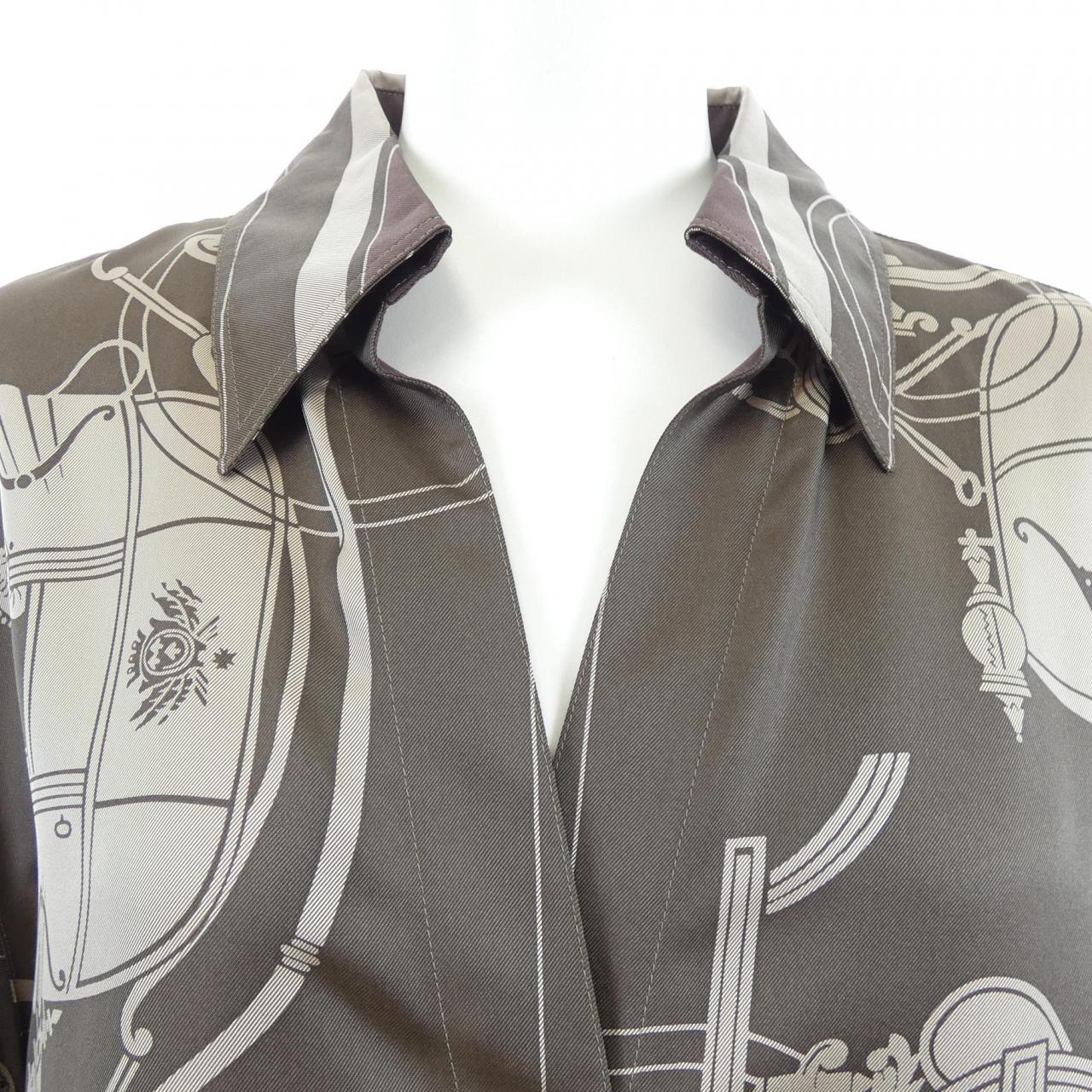 【ヴィンテージ】エルメス HERMES EX-LIBRIS ツイルレーヌ. シャツ