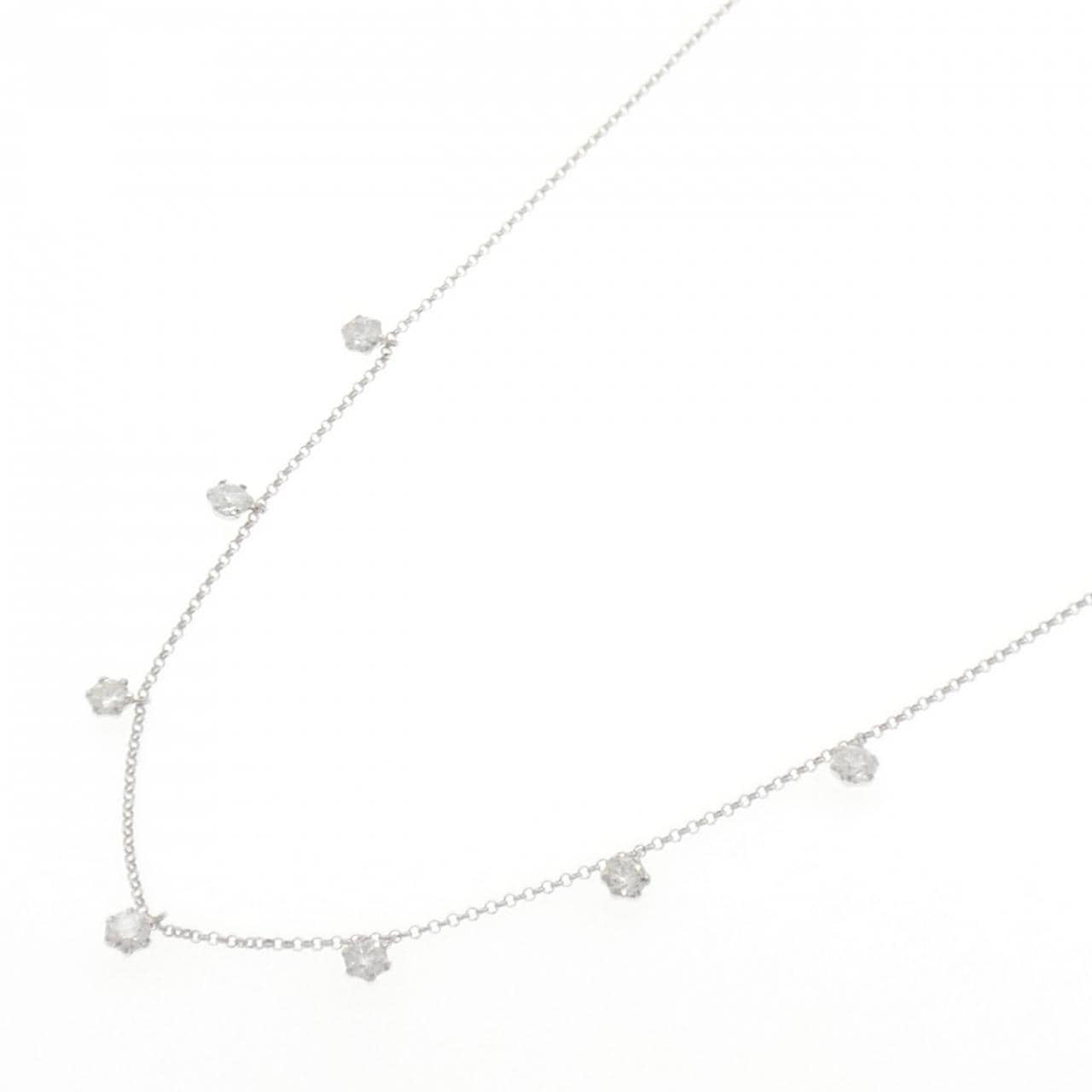 K18WG ダイヤモンド ネックレス 1.00CT