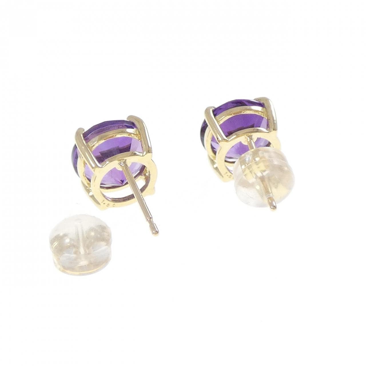 K18YG アメジスト ピアス 3.60CT