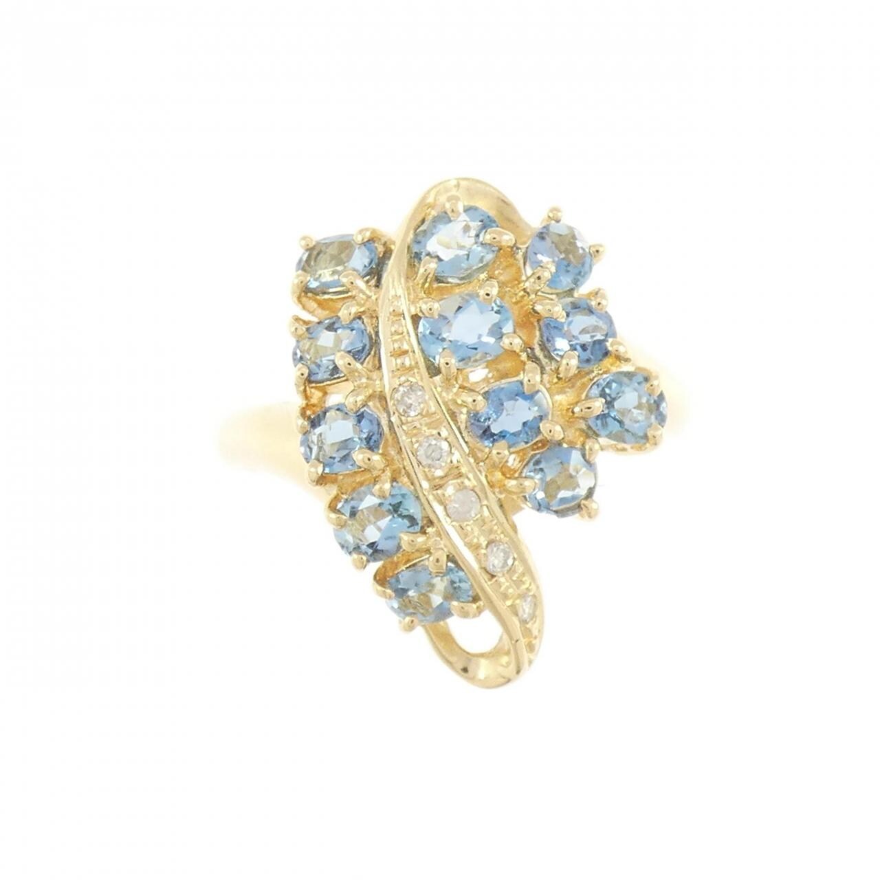 K18YG アクアマリン リング 0.75CT