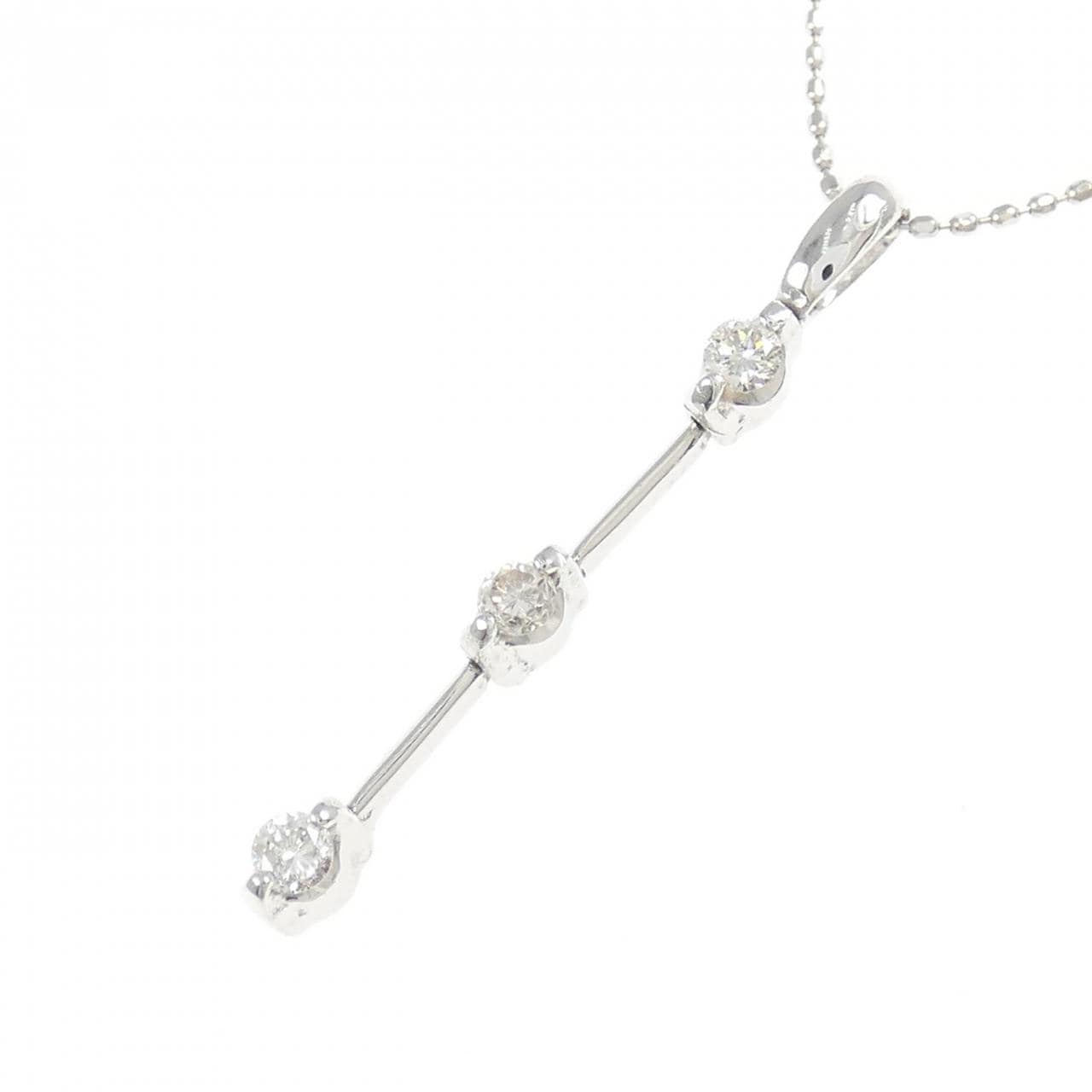 K18WG/750WG ダイヤモンド ネックレス 0.20CT