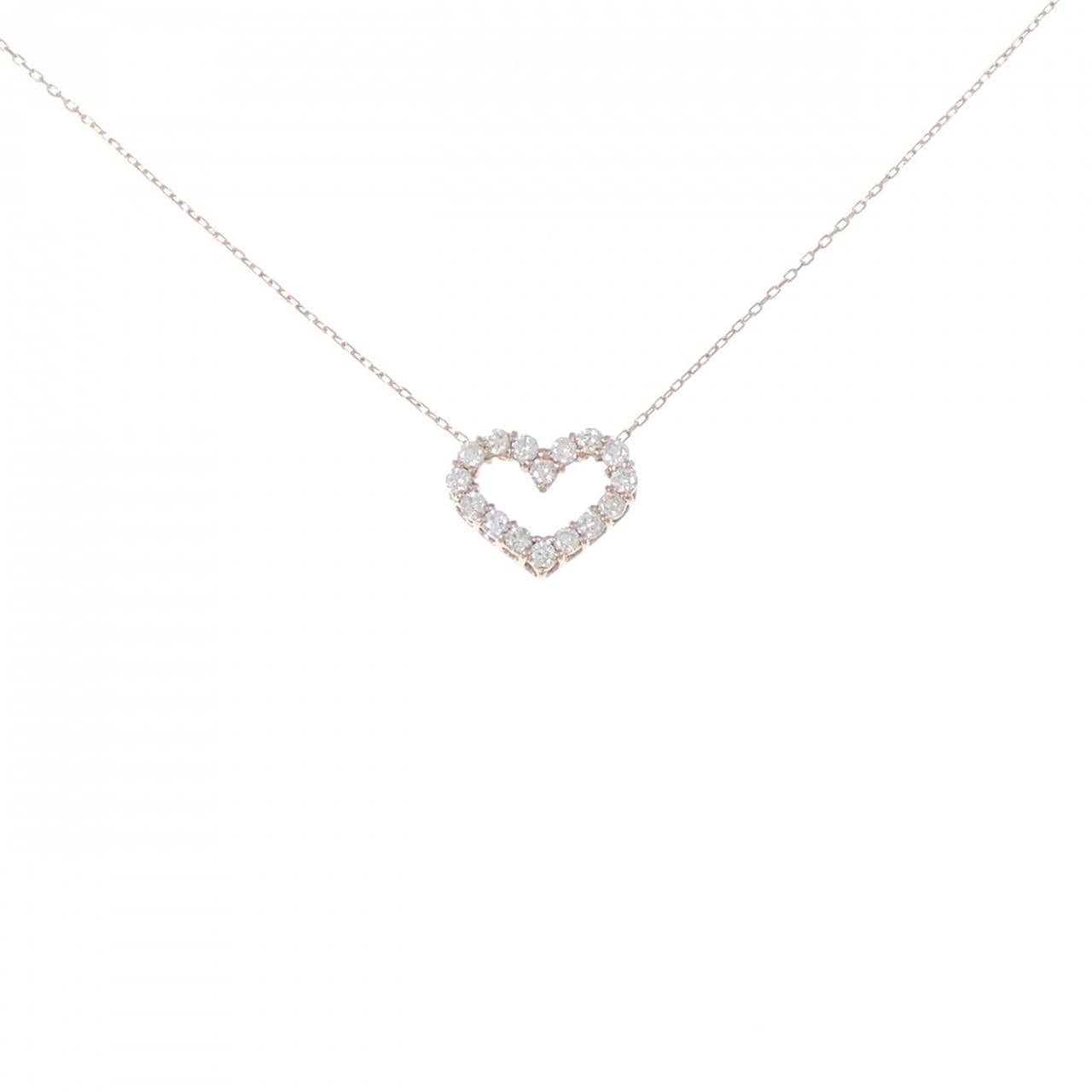K18PG ハート ダイヤモンド ネックレス 0.30CT