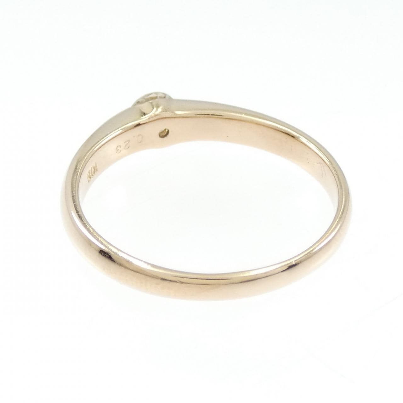 K18PG ソリティア ダイヤモンド リング 0.23CT