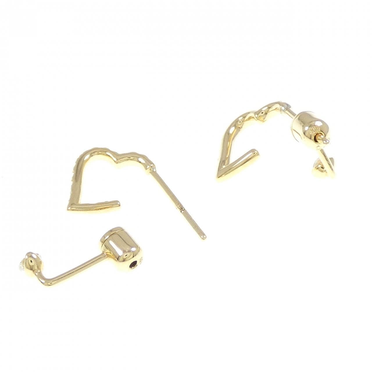 K18YG ハート ダイヤモンド ピアス 0.32CT