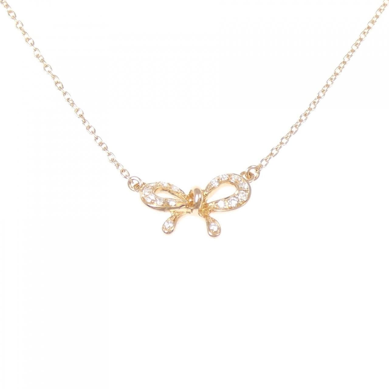 ポンテヴェキオ リボン ダイヤモンド ネックレス 0.06CT