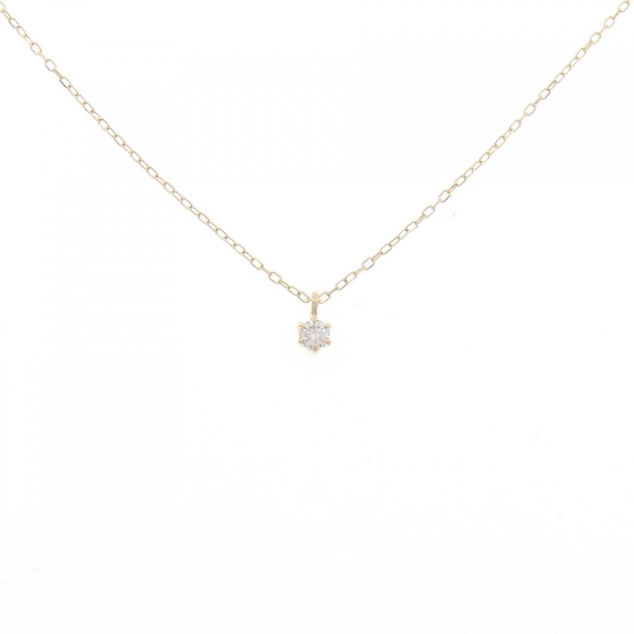 K10YG ソリティア ダイヤモンド ネックレス 0.05CT