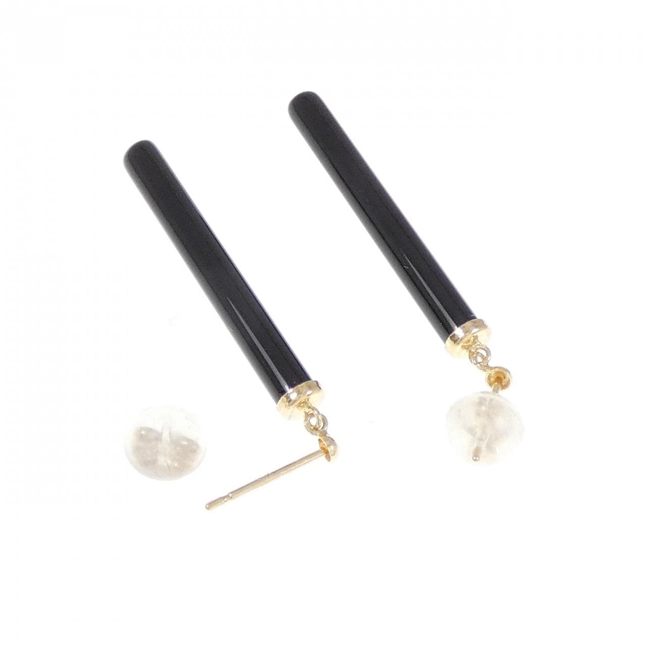 [BRAND NEW] K10YG onyx earrings