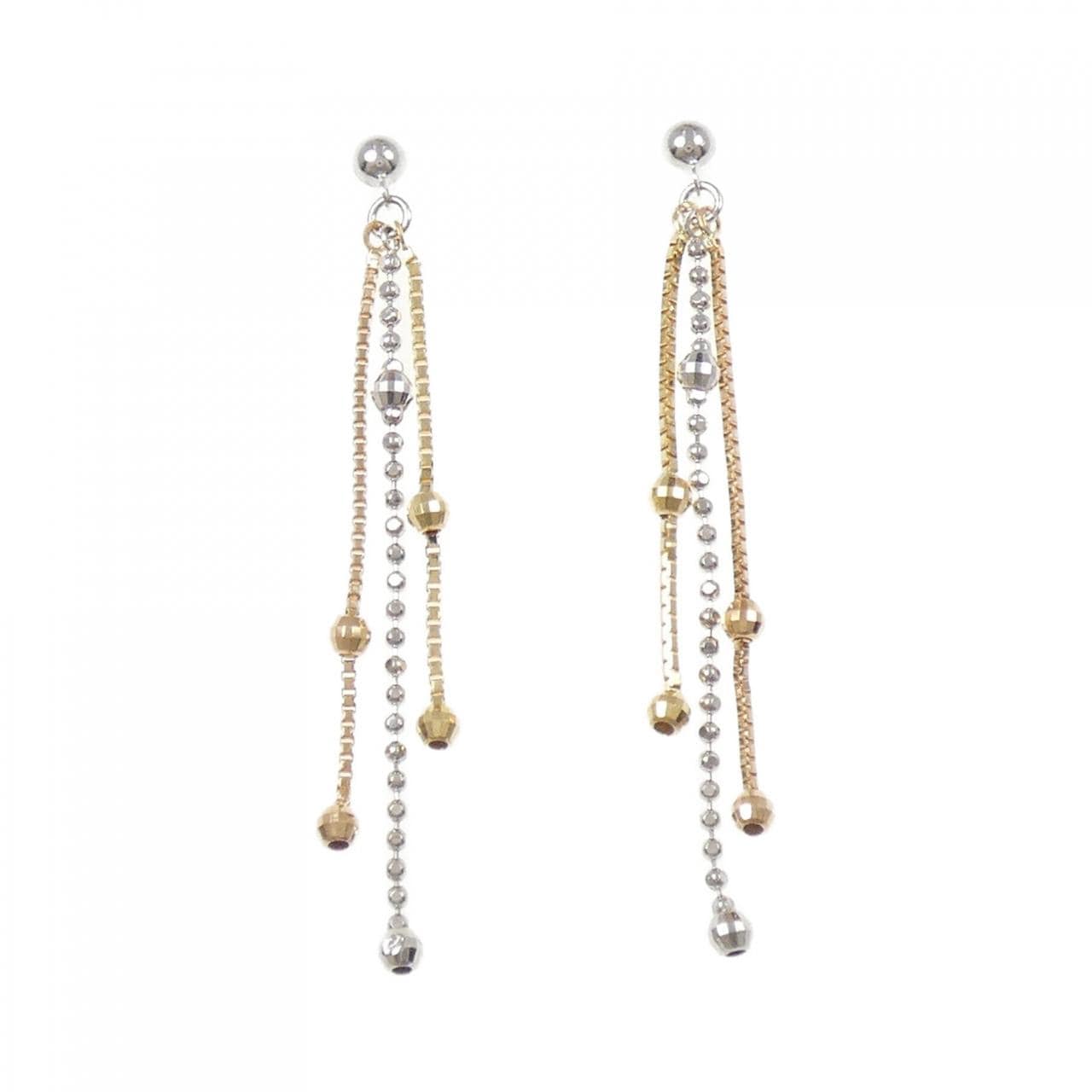 【新品】K18スリーカラー ピアス