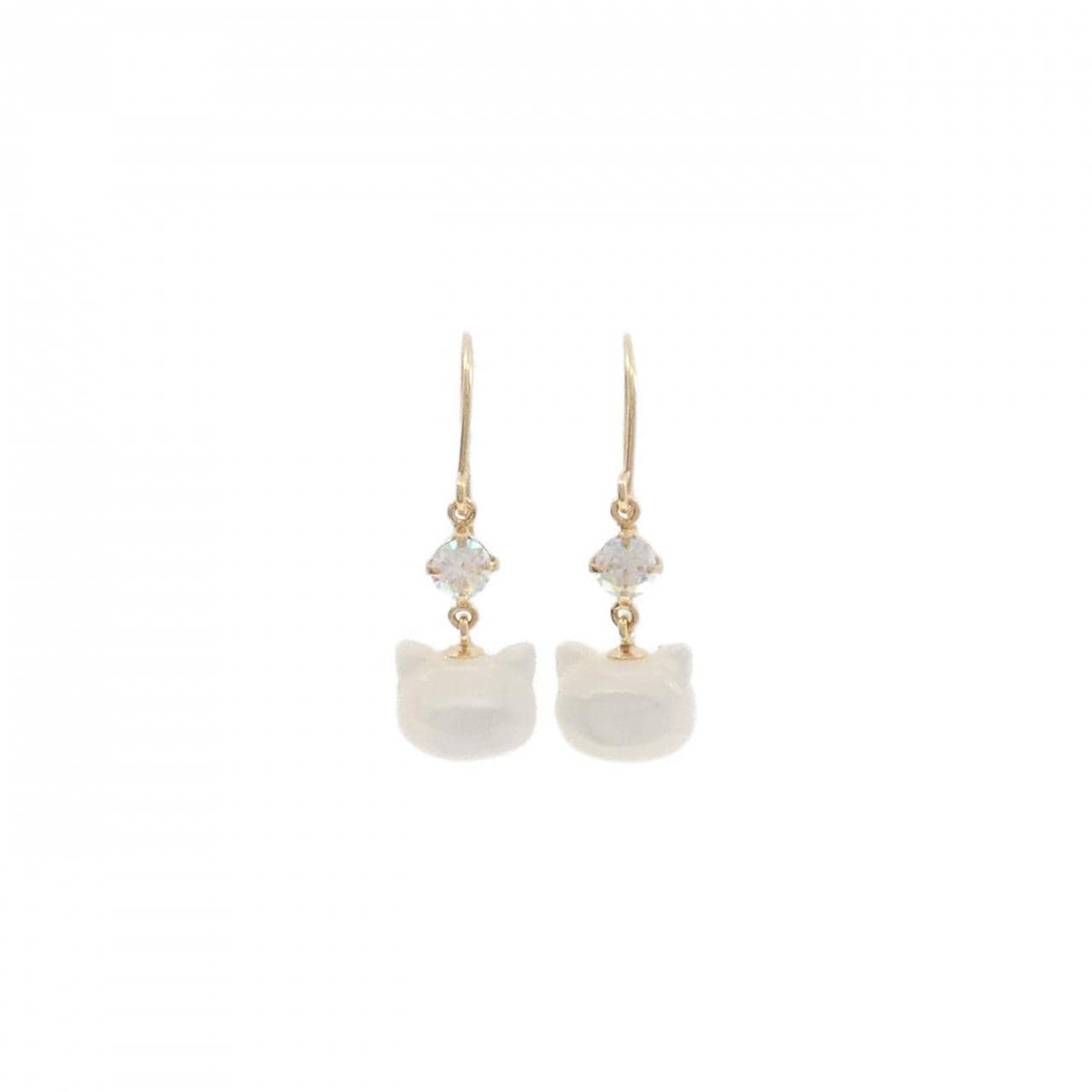 【新品】K10YG キャット マザーオブパール ピアス