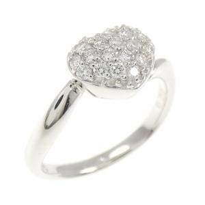 K18WG ハート パヴェ ダイヤモンド リング 0.22CT