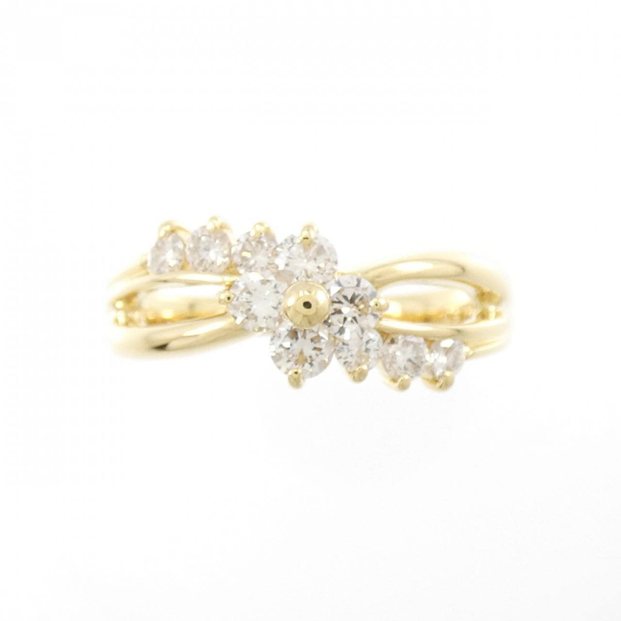 K18YG フラワー ダイヤモンド リング 0.50CT