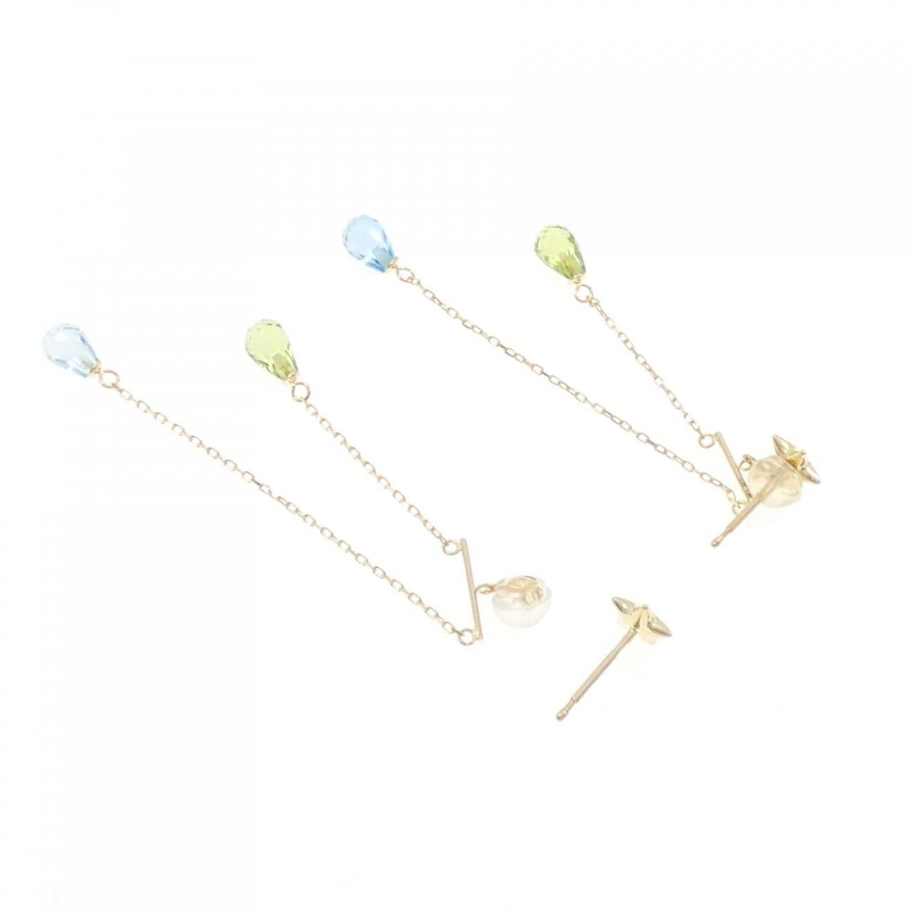 750YG/K18YG スター ブルートパーズ ピアス