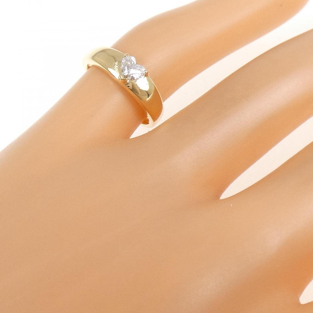 K18YG ハート ダイヤモンド ピンキー リング 0.24CT
