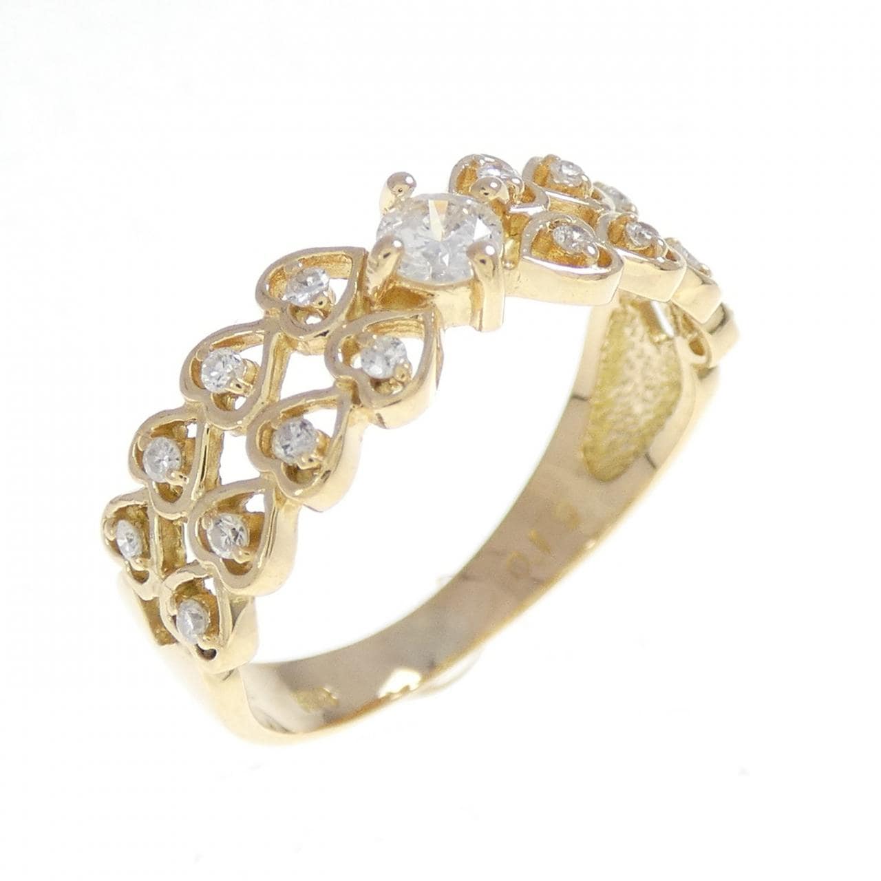 K18YG ハート ダイヤモンド リング 0.19CT