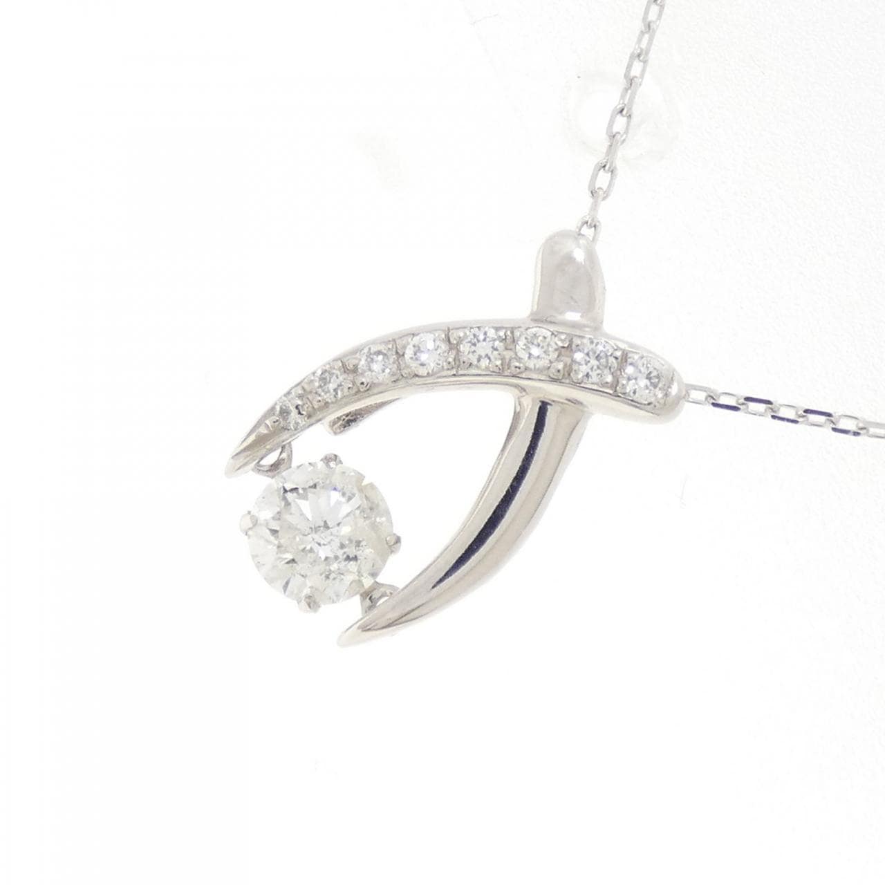 PT900/K18WG ダイヤモンド ネックレス 0.44CT