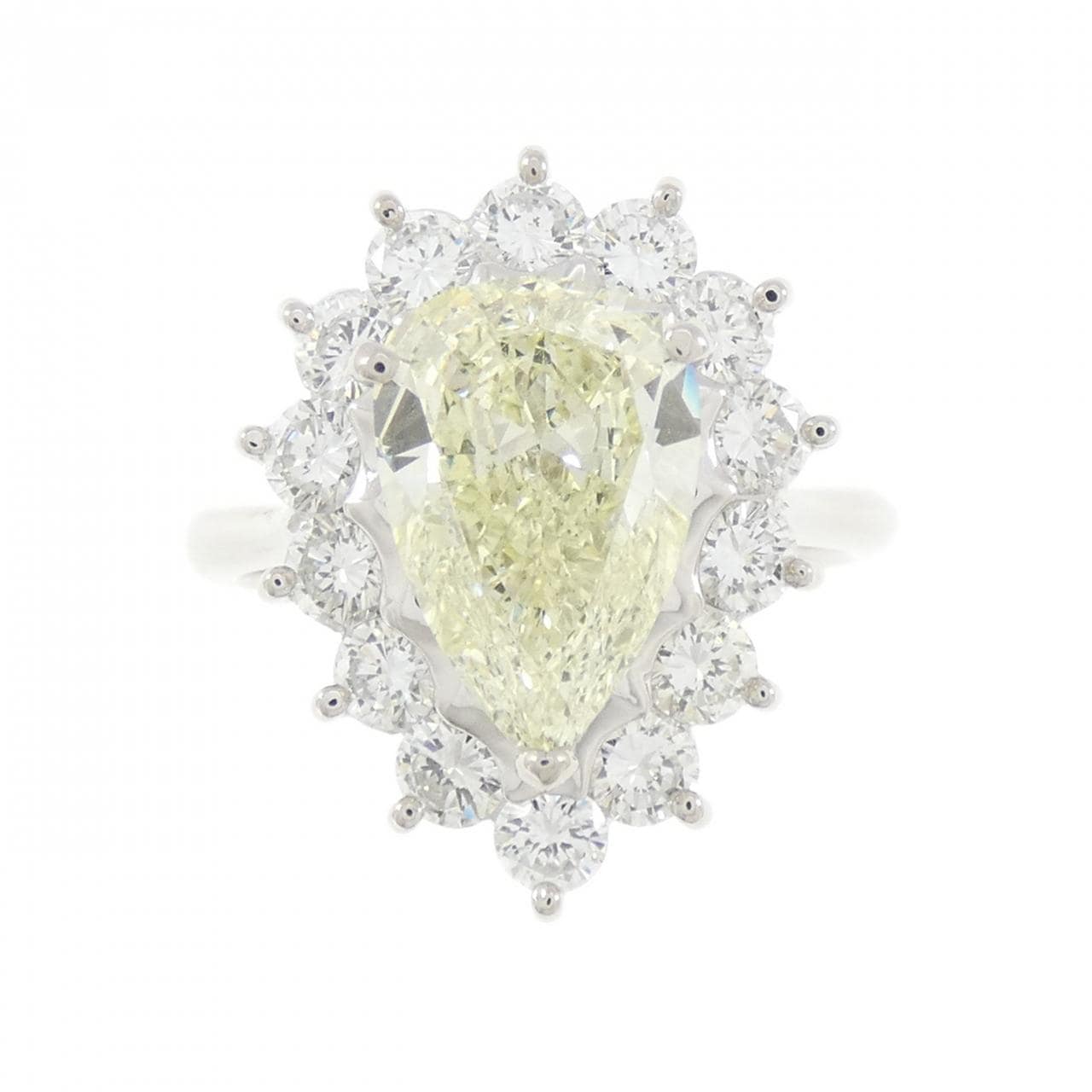 PT900 ダイヤモンド リング 2.126CT VLY SI1 ペアシェイプ