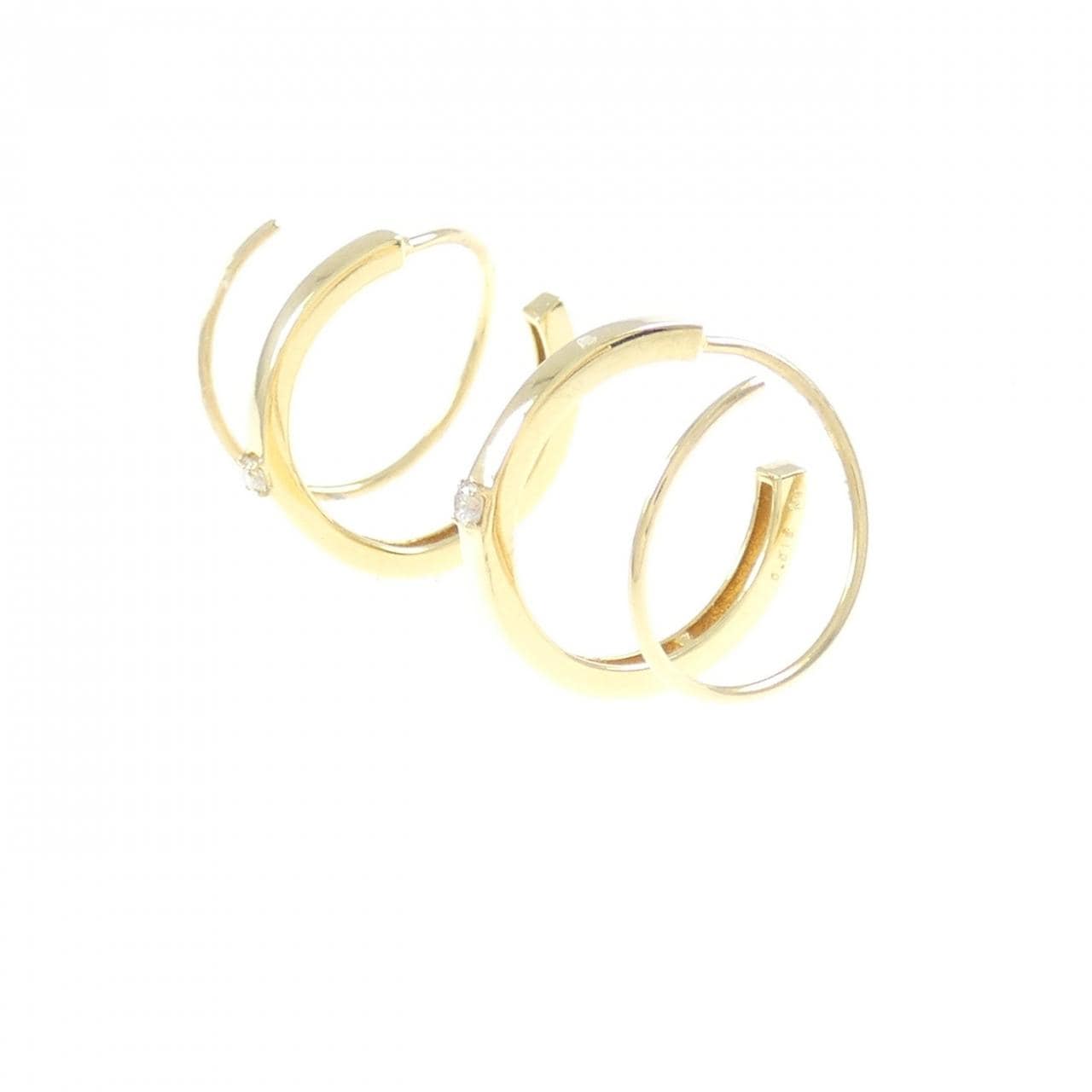 【新品】K18YG ダイヤモンド ピアス 0.03CT