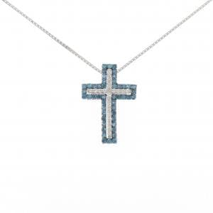 K18WG/K18BG 2WAY クロス ダイヤモンド ネックレス 0.50CT
