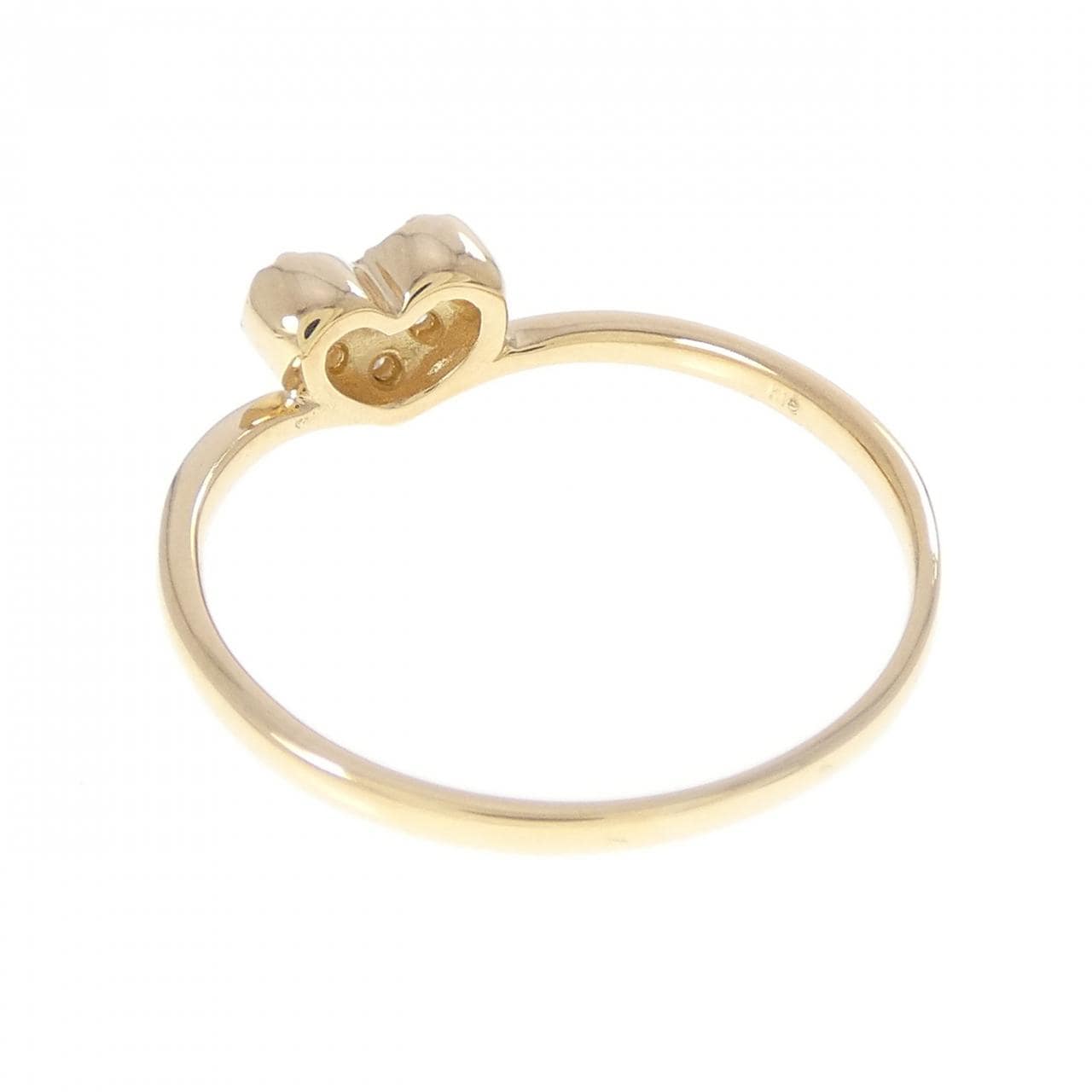 K18YG ハート ダイヤモンド リング 0.13CT