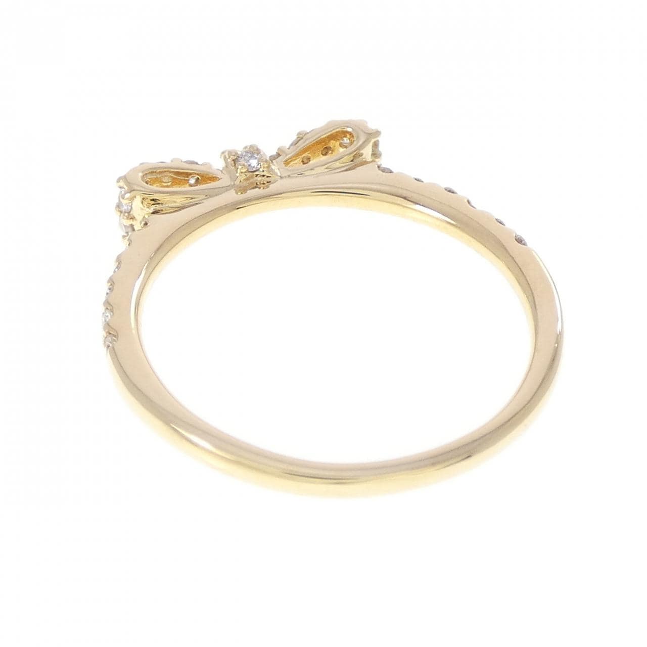 K18YG リボン ダイヤモンド リング 0.29CT