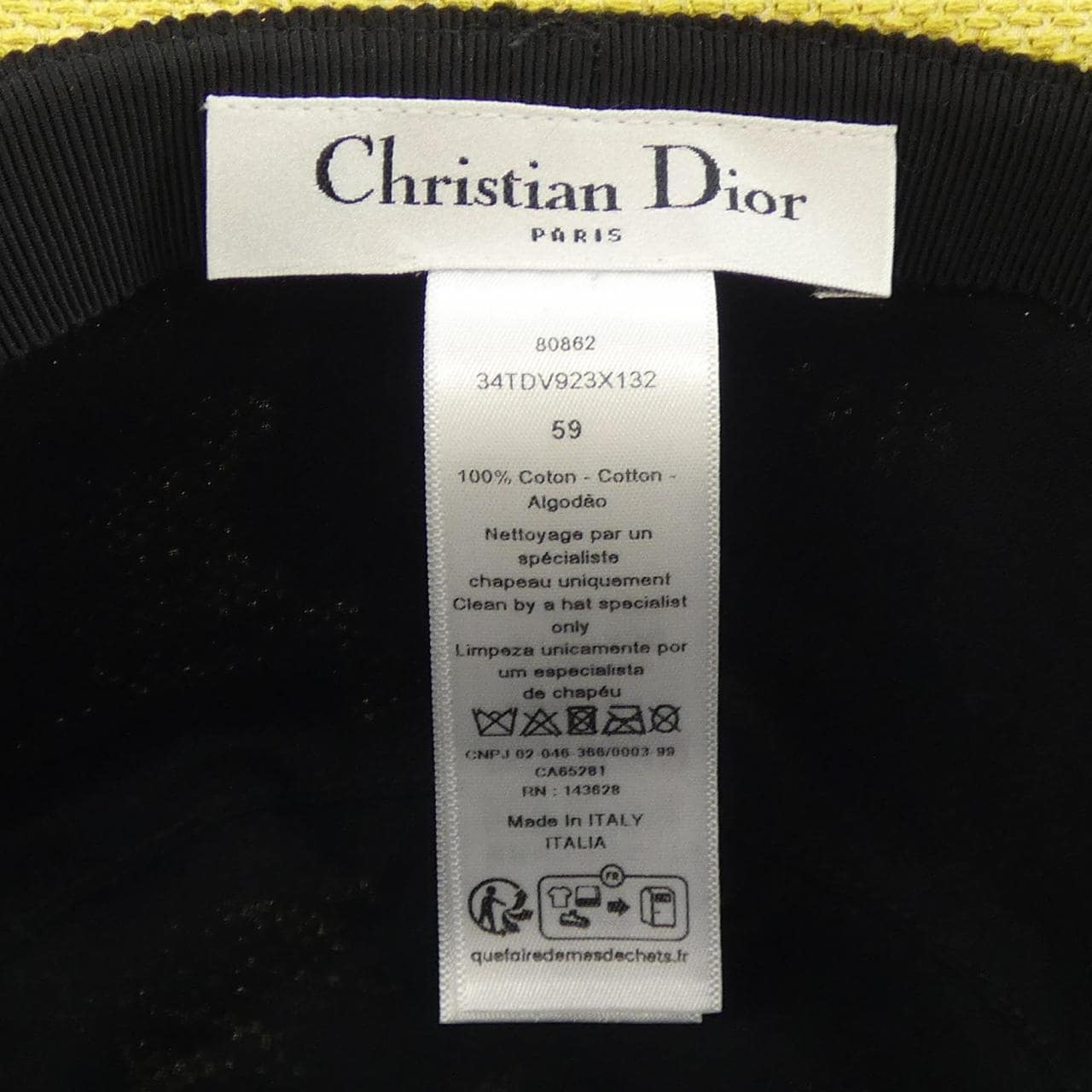クリスチャンディオール CHRISTIAN DIOR 34TDV923X132 ハット