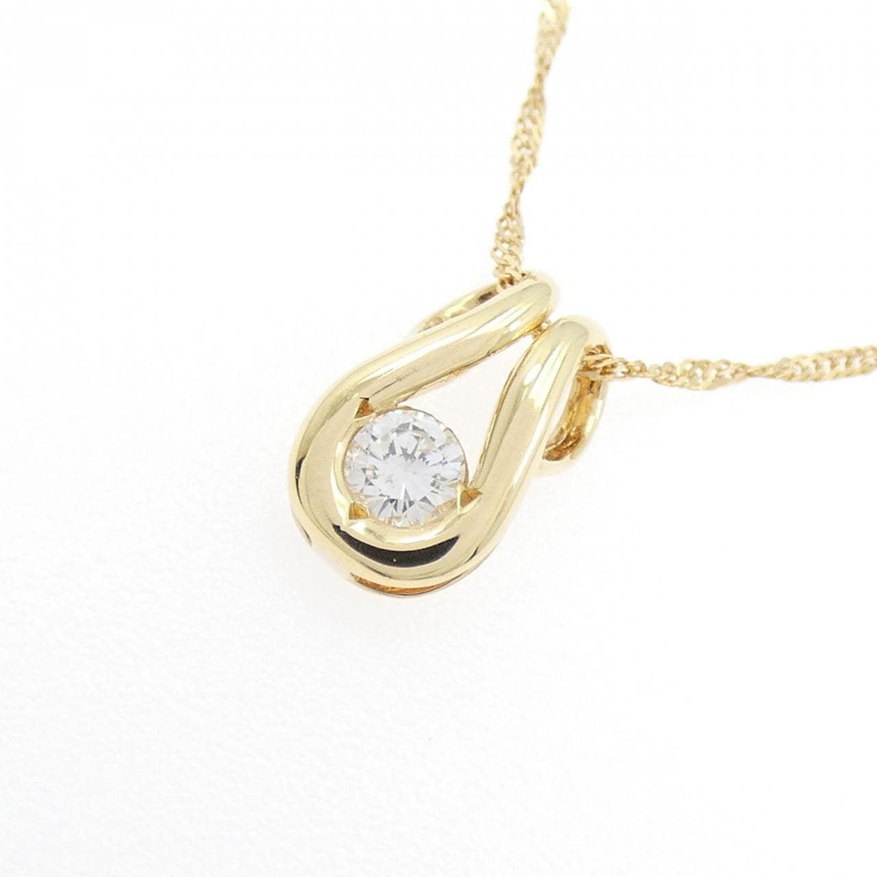 K18YG/750YG ダイヤモンド ネックレス 0.11CT