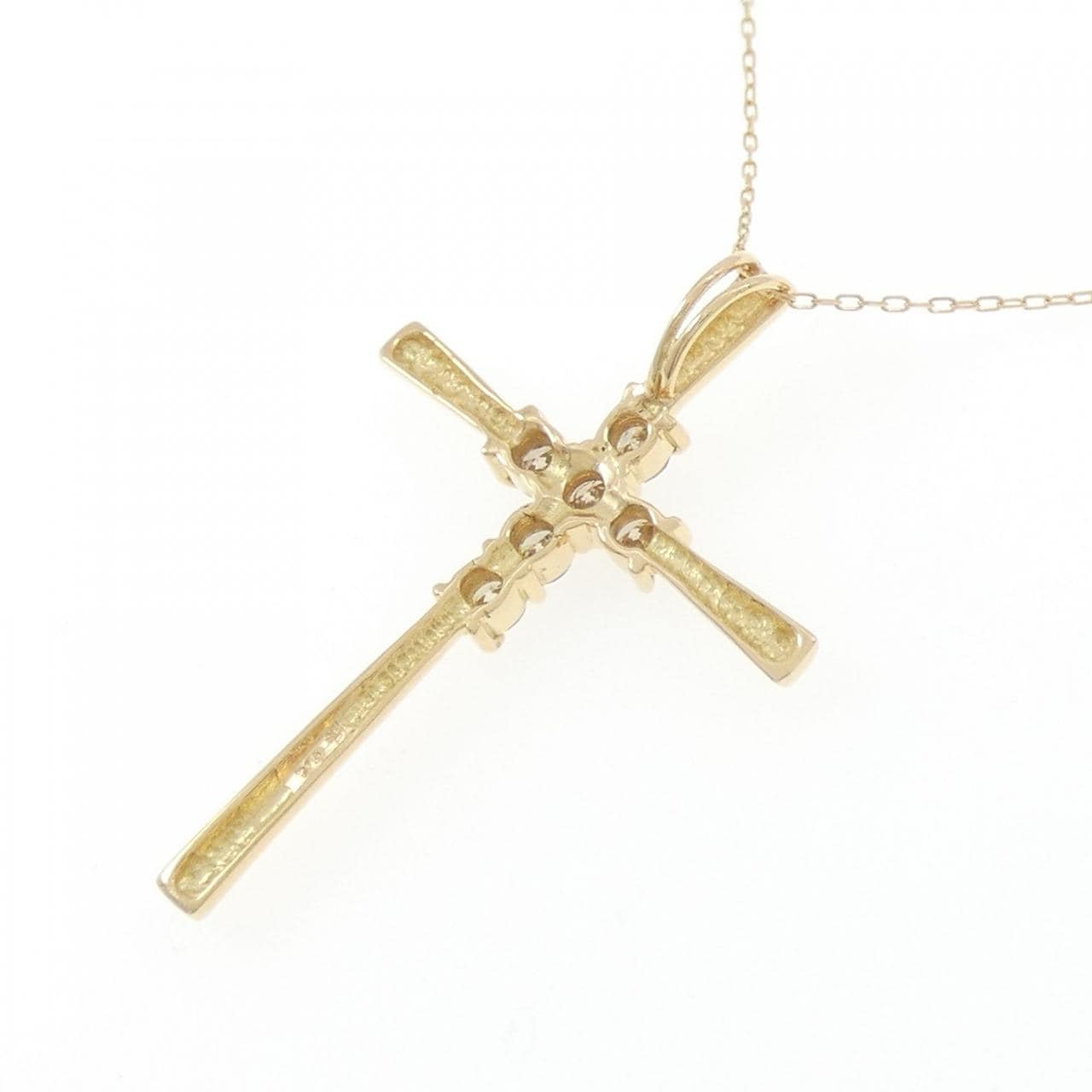 K18YG クロス ダイヤモンド ネックレス 0.3CT