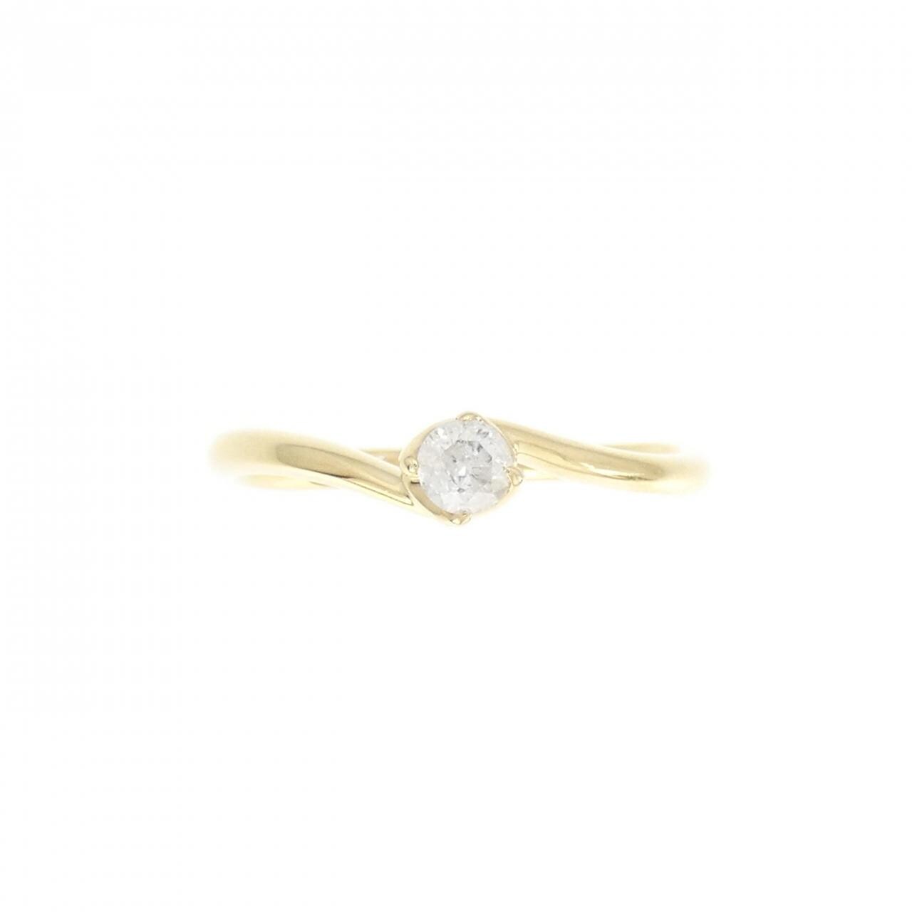 K18YG ソリティア ダイヤモンド リング 0.10CT