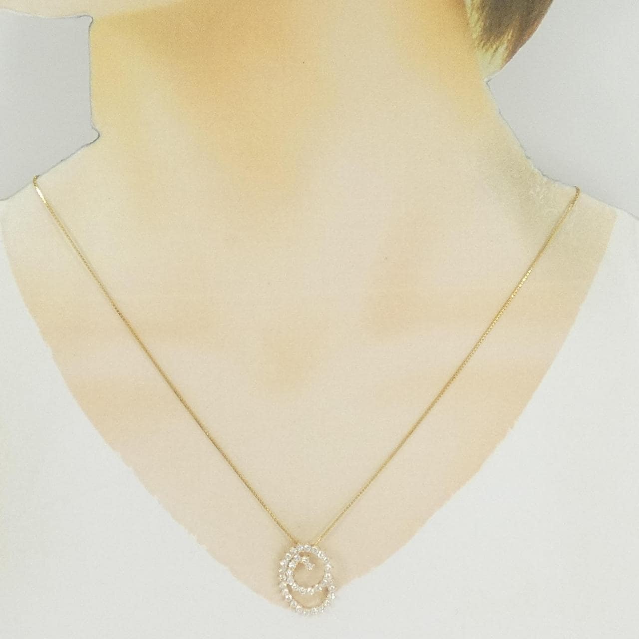 K18YG ダイヤモンド ネックレス 1.08CT