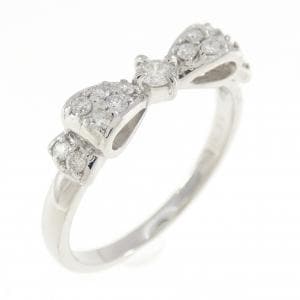 K18WG リボン ダイヤモンド リング 0.20CT