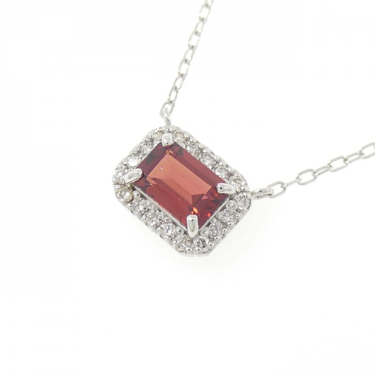 【新品】PT ガーネット ネックレス 0.66CT