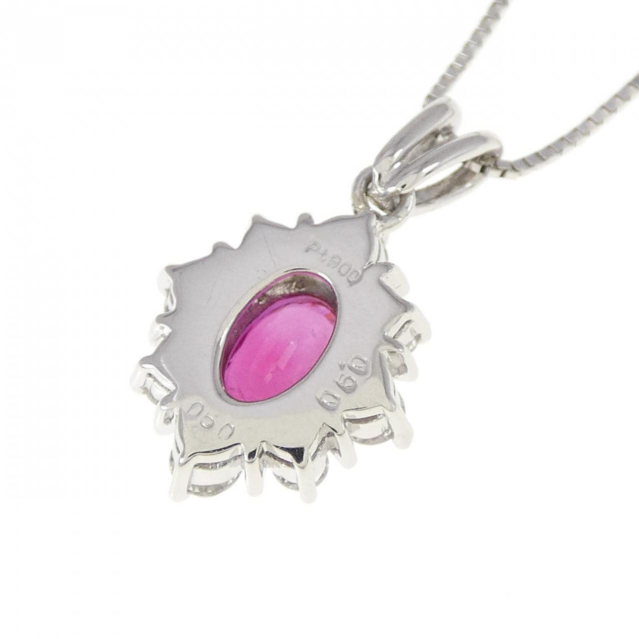 PT900/PT850 ルビー ネックレス 0.90CT ビルマ産