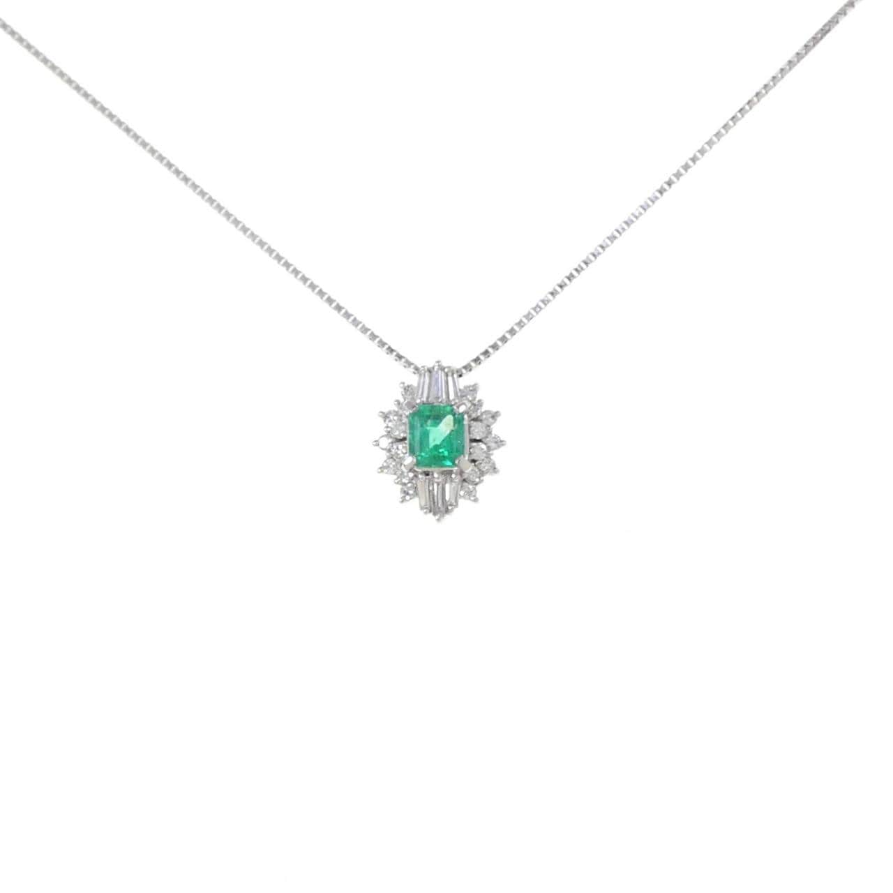 PT900/PT850 エメラルド ネックレス 0.33CT