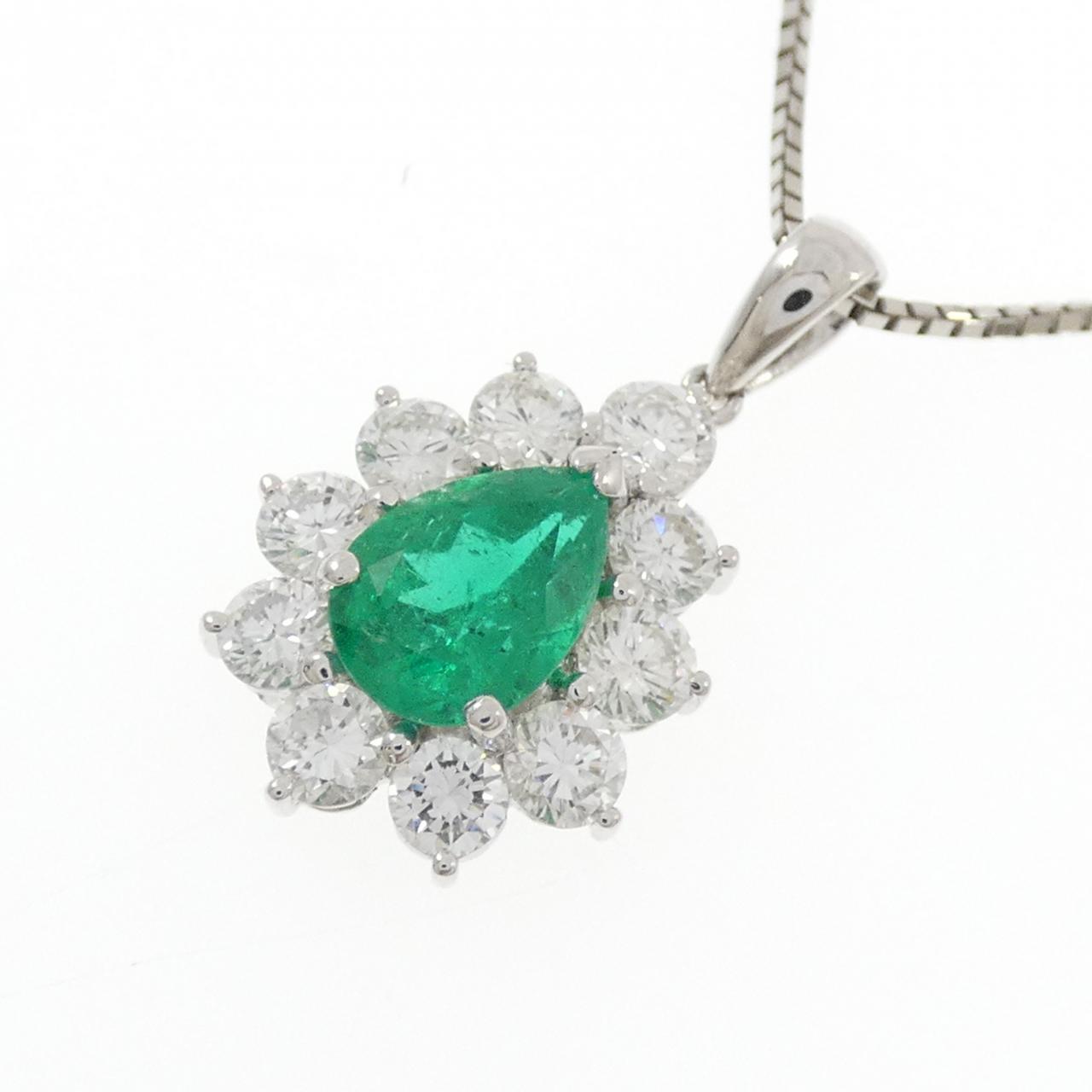 PT900/PT850 エメラルド ネックレス 1.50CT