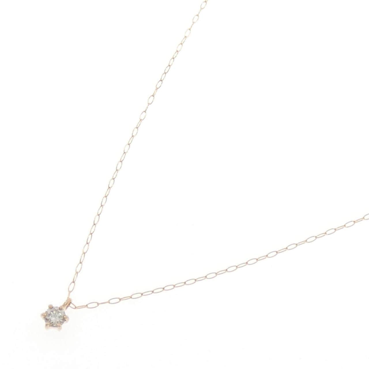 K18PG ソリティア ダイヤモンド ネックレス