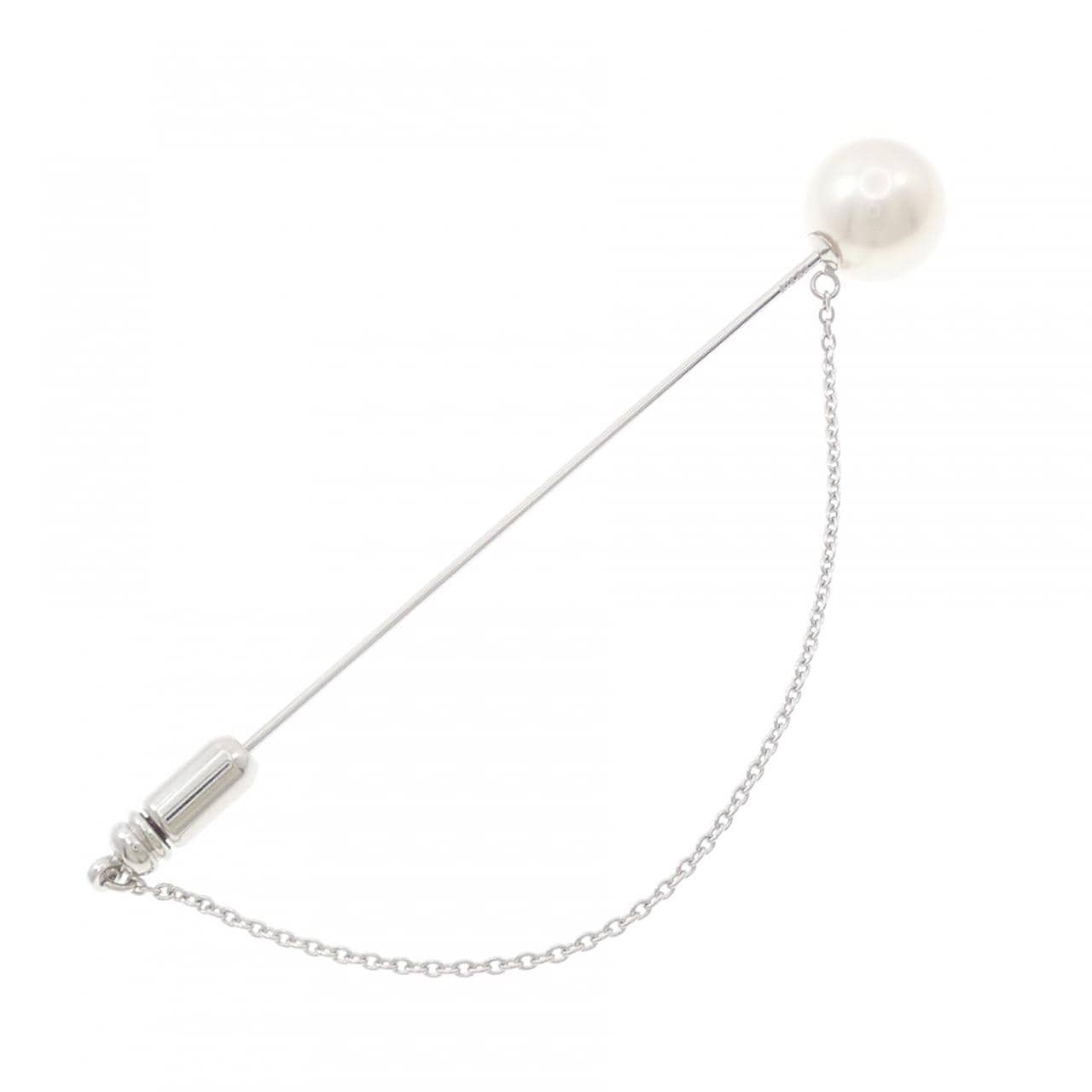 K14WG 白蝶パール ブローチ 9.7mm