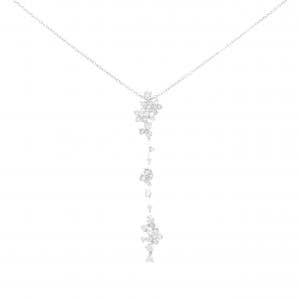 750WG/PT850 フラワー ダイヤモンド ネックレス 1.33CT