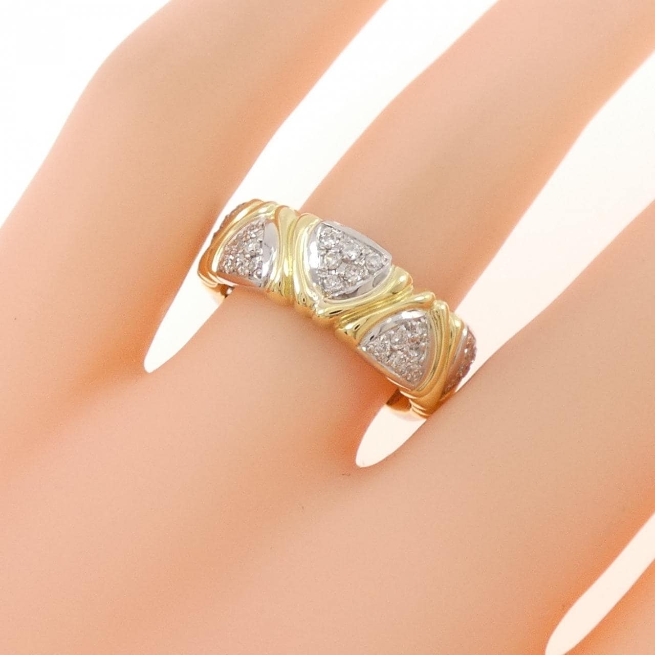 K18YG/PT900 ダイヤモンド リング 0.40CT