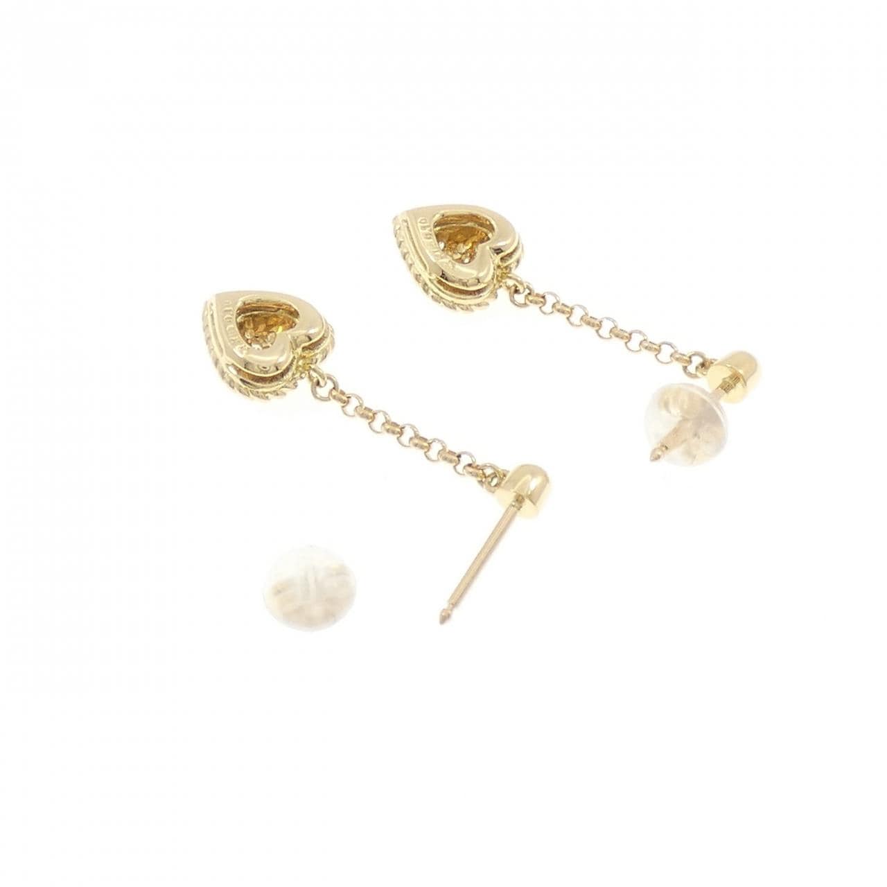 K18YG ハート ダイヤモンド ピアス 0.20CT