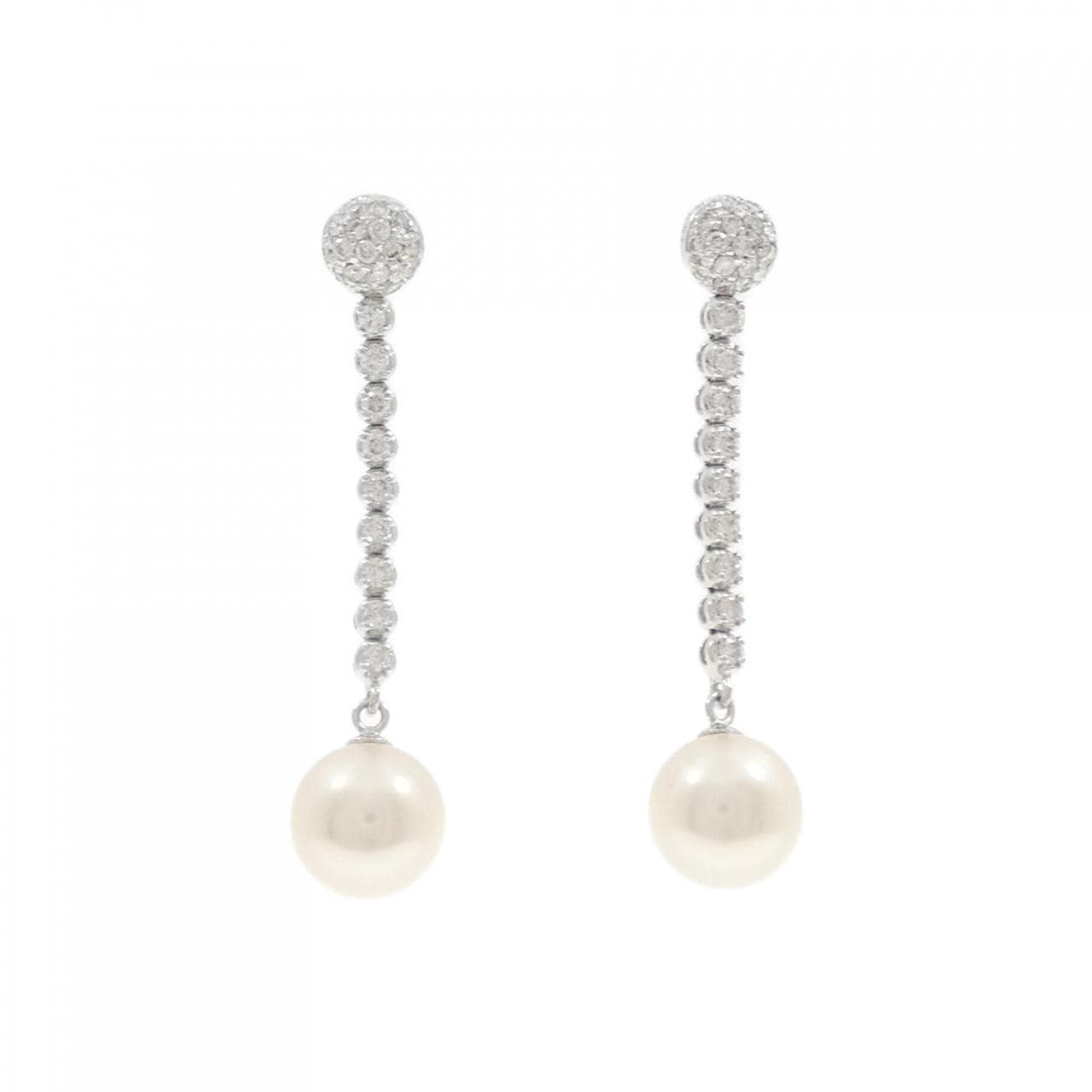 K18WG Akoya pearl earrings 7.6mm