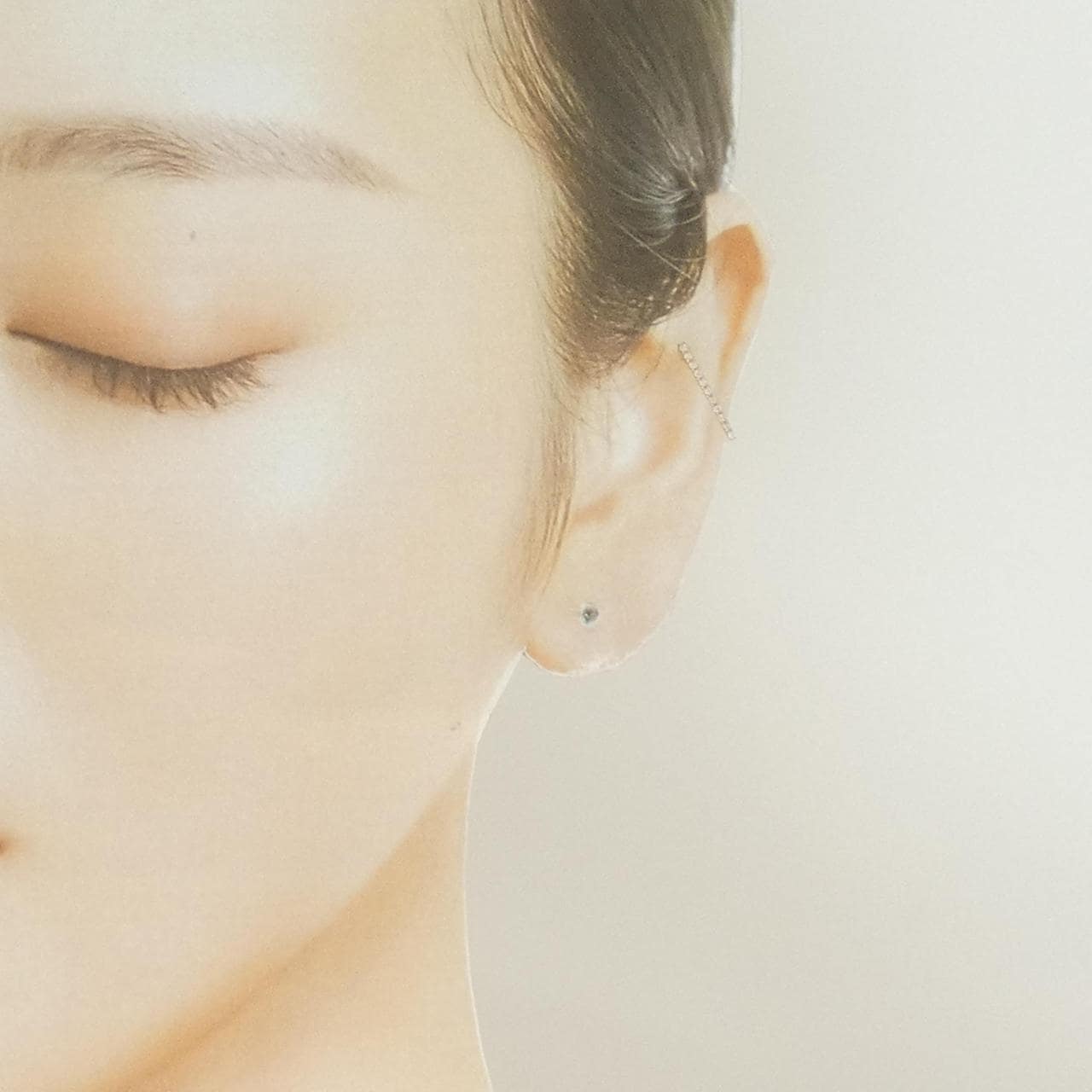 K18PG ダイヤモンド イヤーカフ 0.05CT 片耳