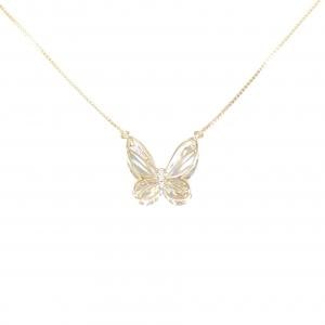 K18YG バタフライ ダイヤモンド ネックレス 0.01CT