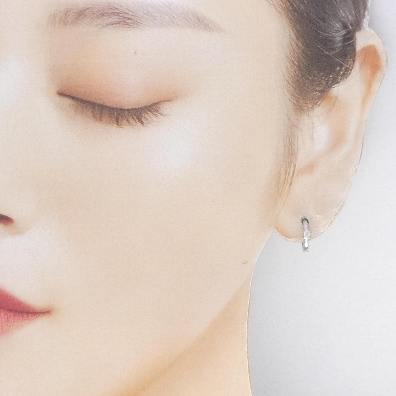 K18PG/PT900 ダイヤモンド イヤリング 0.04CT