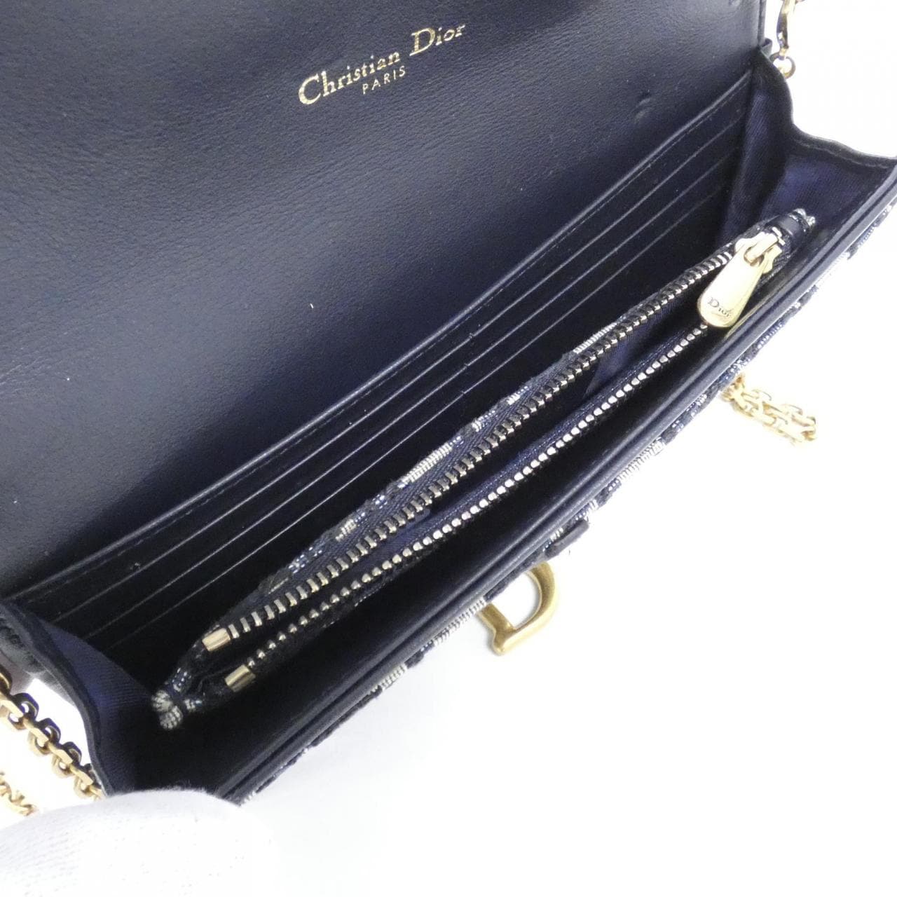 【新品】クリスチャンディオール DIOR OBLIQUE サドル S5614CTZQ チェーンウォレット