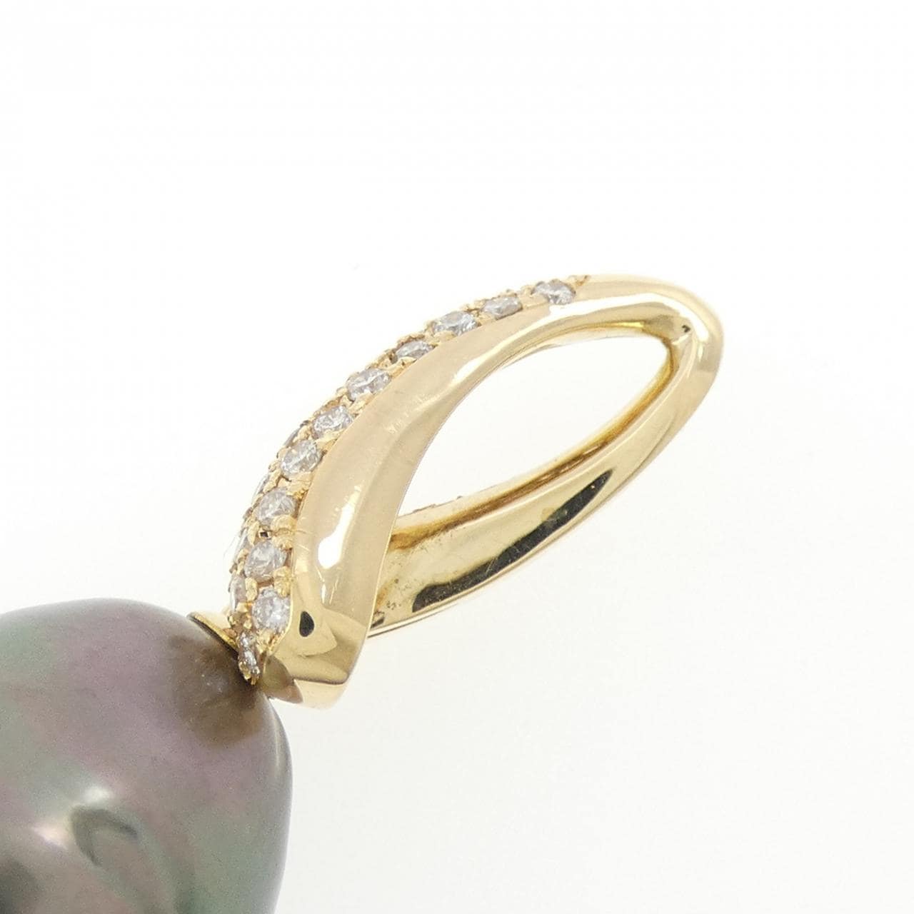 K18YG 黒蝶パール ペンダント